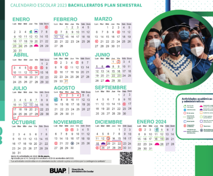Calendario Escolar 2023 Bachilleratos Plan Semestral